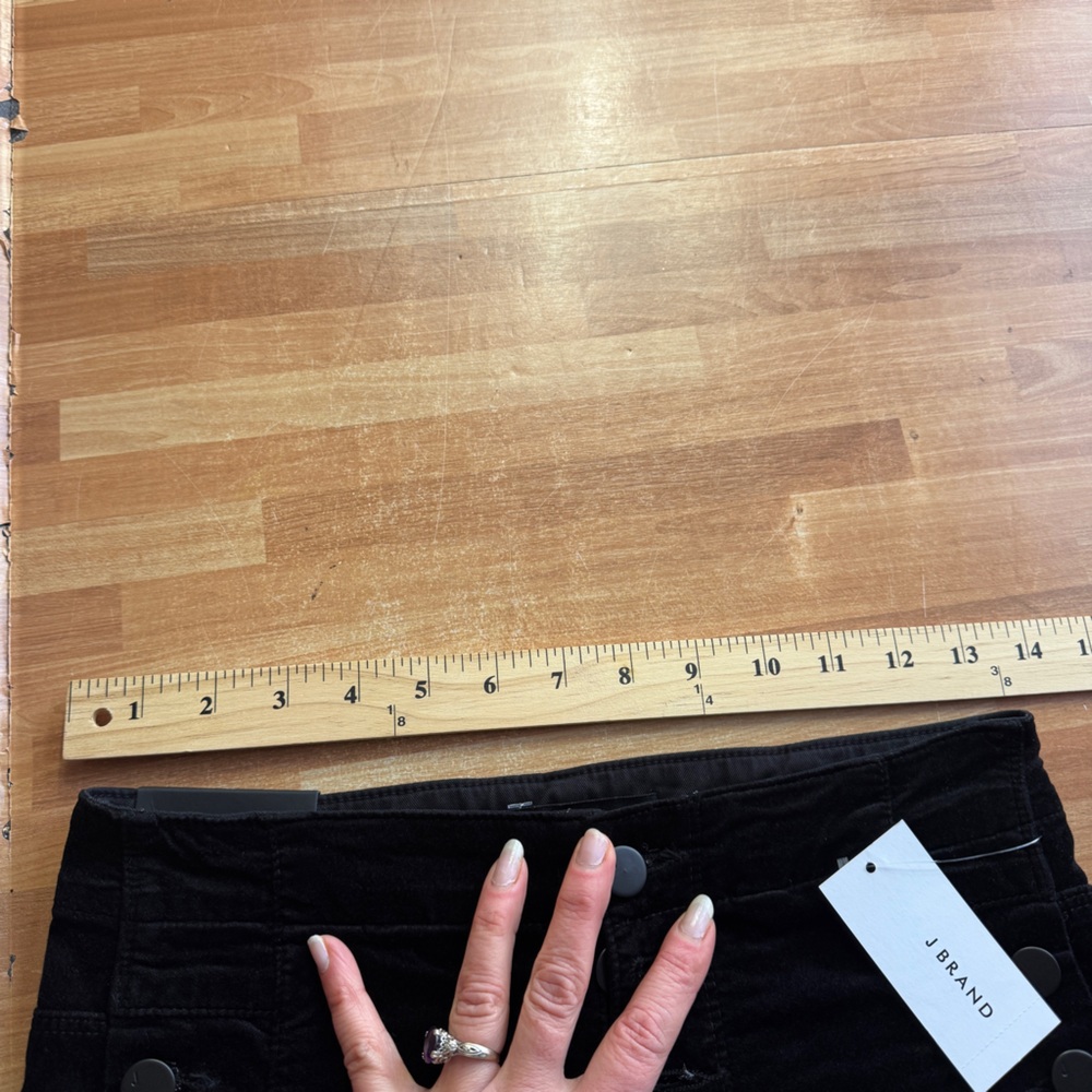 J. Brand Natasha sky high skinny black velvet jeans size 26 NWT, button fly - Picture 15 of 16